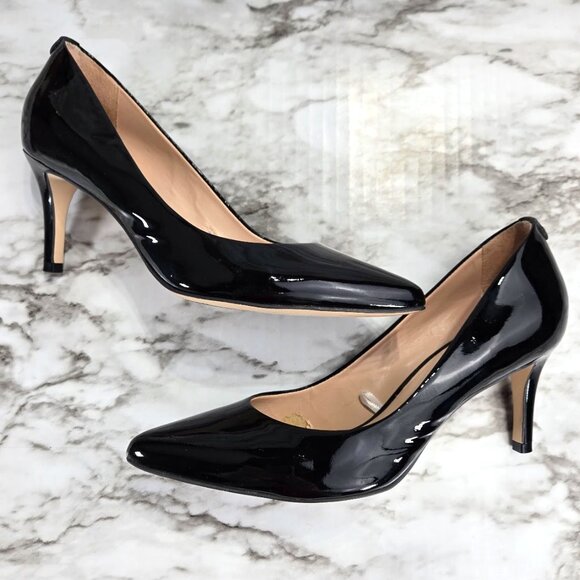Kate Spade Vida Black Patent Leather Pointed Toe Stiletto Heels - Picture 2 of 10